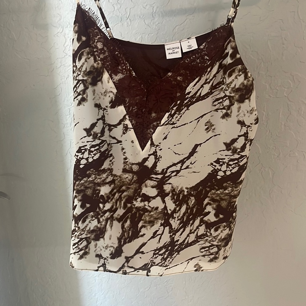 Brown and tan top